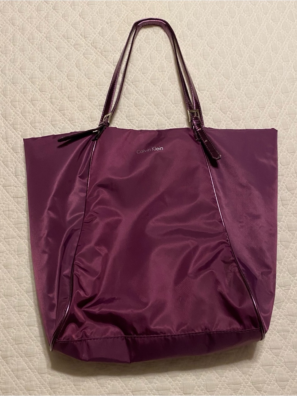 Calvin Klein Plum Purple Nylon Tote